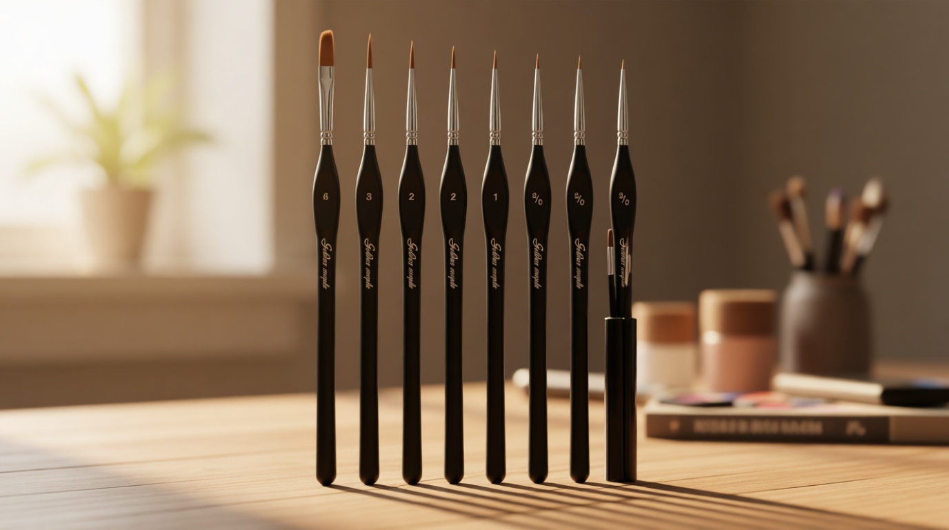 Golden Maple Detail Paint Brushes Set 10pcs Miniature Brushes for Fine Detailing & Art Painting - Acrylic, Watercolor, Oil, Models