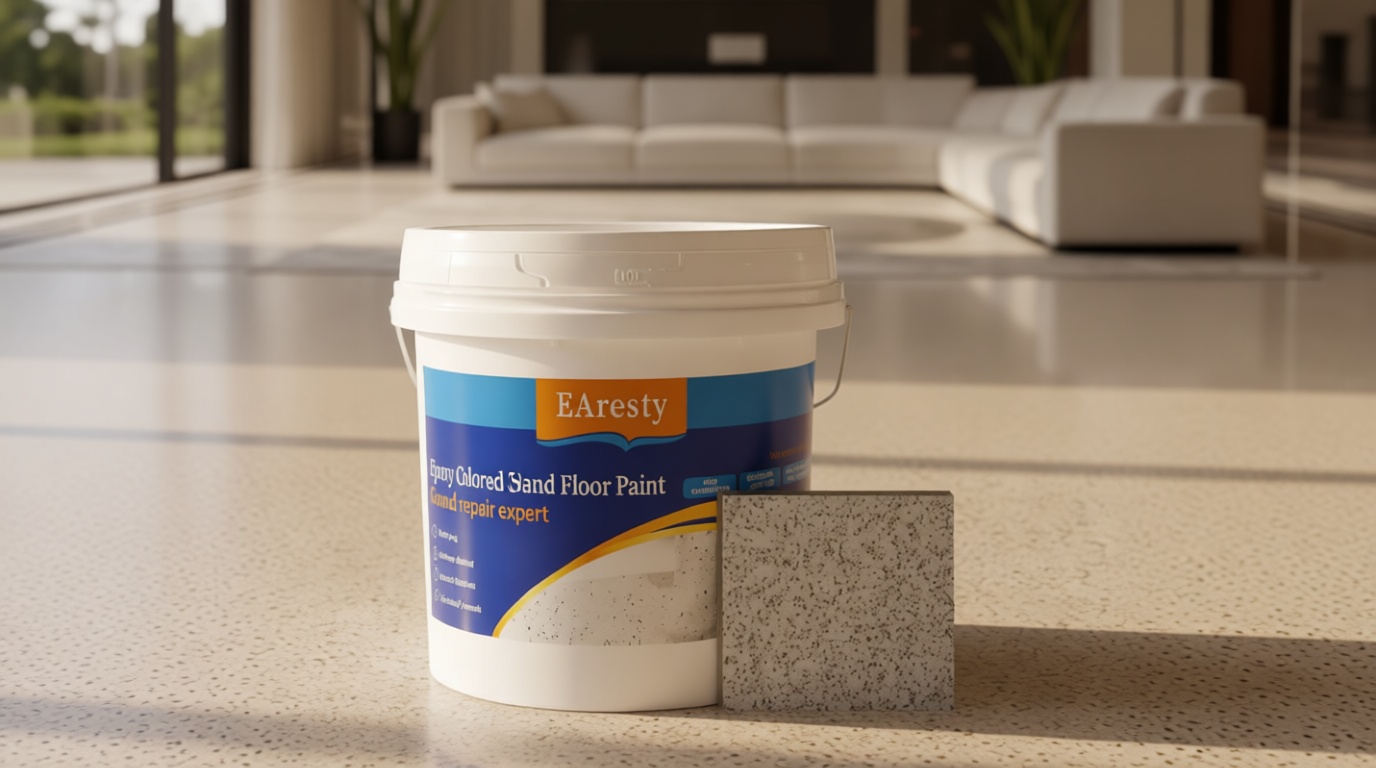 Epoxy Colored Sand Floor Paint, Epoxy Floor Paint For Concrete, High-Gloss Self-Leveling Epoxy Coating, Wear-Resistant & Non-Slip Marble Effect Finish, for Interior & Exterior Surfaces (Cambrian Rock Gray,35.27 oz)