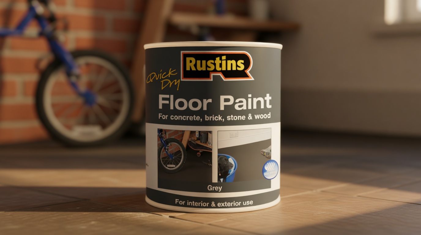 RUSTINS Quick Dry Floor Paint Grey 1 Litre