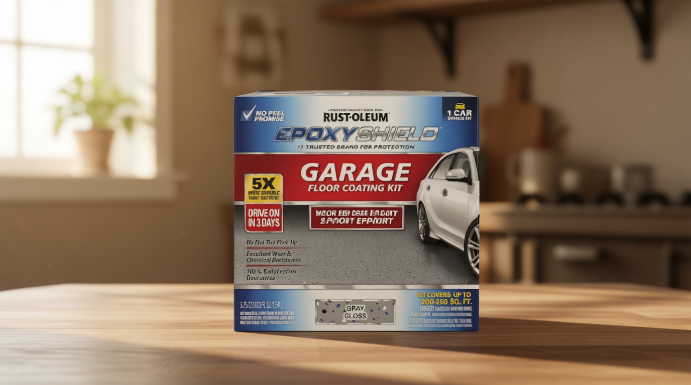 Rust-Oleum 251965 EPOXYSHIELD Garage Floor Coating Kit, 1 Car, Gloss Gray