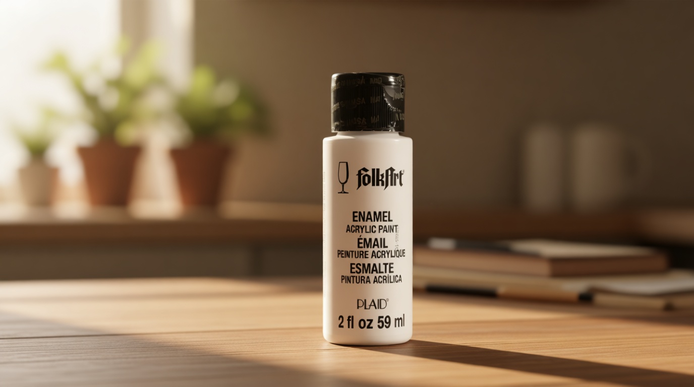 FolkArt Enamel Glass & Ceramic Paint in Assorted Colors (2 oz), 4001, Wicker White