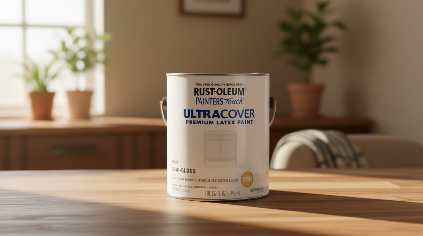 Rust-Oleum 1993502 Painter's Touch Ultra Cover Multi-Purpose Brush-On Paint, 1 Quart, Semi-Gloss White