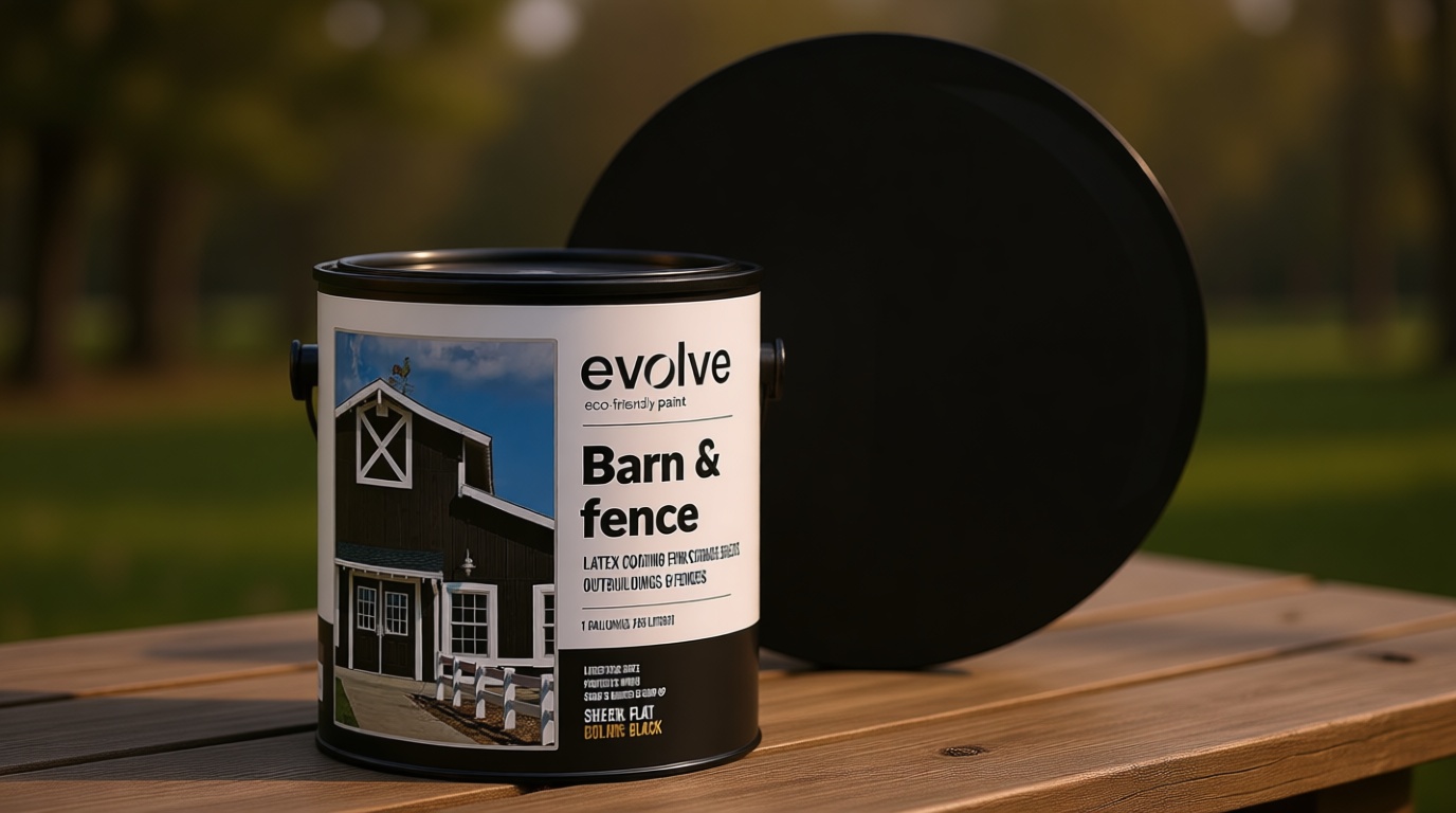 EVOLVE Barn & Fence Paint, Flat (Black), 1 Gallon