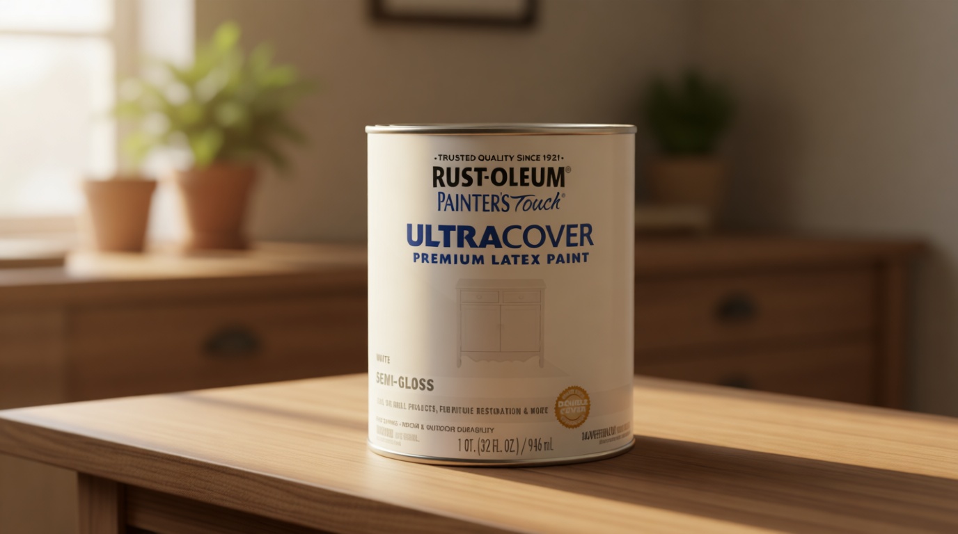 Rust-Oleum 1993502 Painter's Touch Ultra Cover Multi-Purpose Brush-On Paint, 1 Quart, Semi-Gloss White