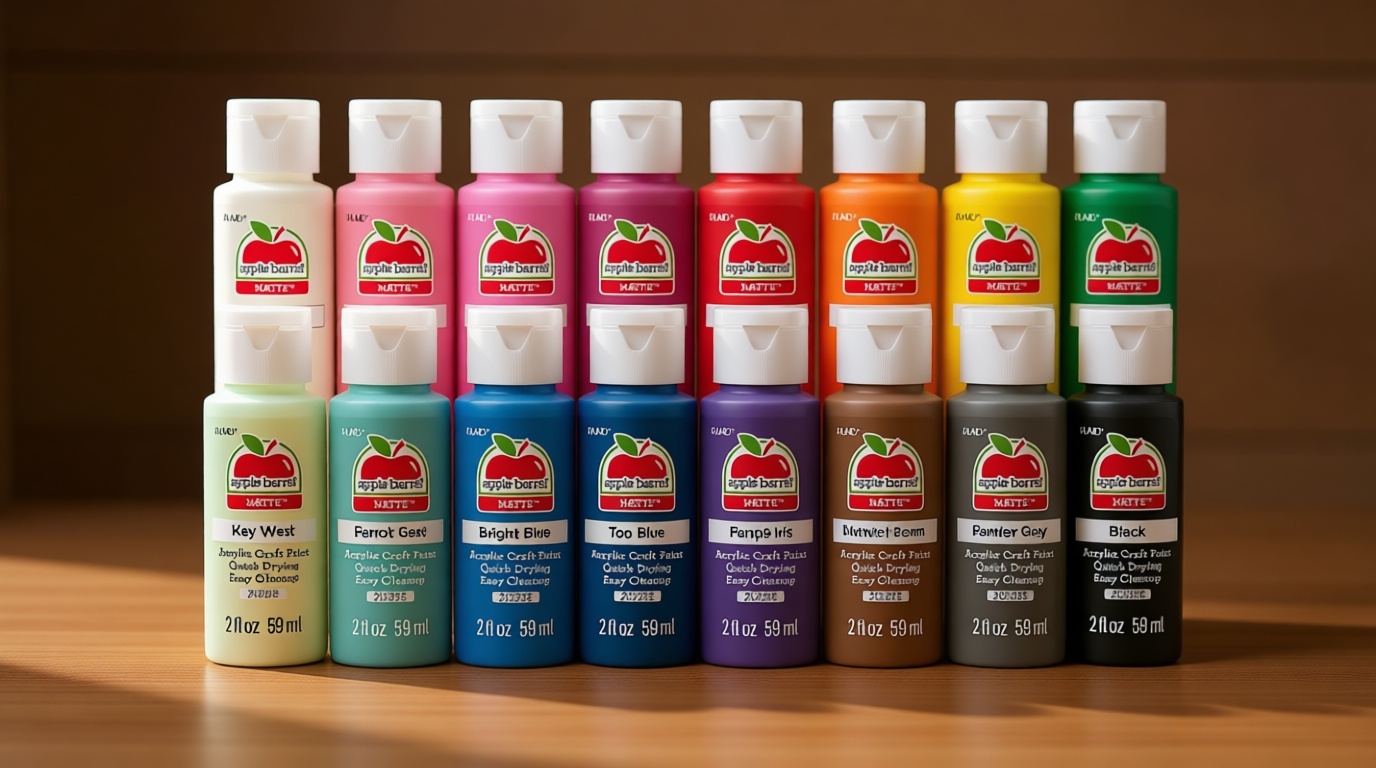 Apple Barrel, Vibrant Spectrum Collection Acrylic Craft Paint, PROMOABIII, 2 fl oz each, 16 assorted matte colors, 16 count
