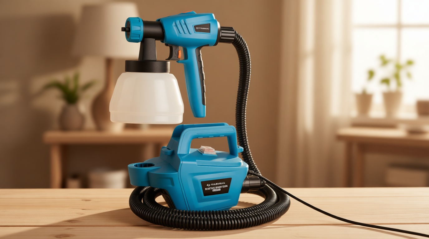 Tilswall Paint Sprayer, 800W HVLP 1200ML/Min Electric Spray Paint Gun with 2.5M Air Hose, 1300ML Detachable Container, 3 Nozzle Sizes & 3 Patterns, High Power Painter for Furniture, Cabinet, Fence