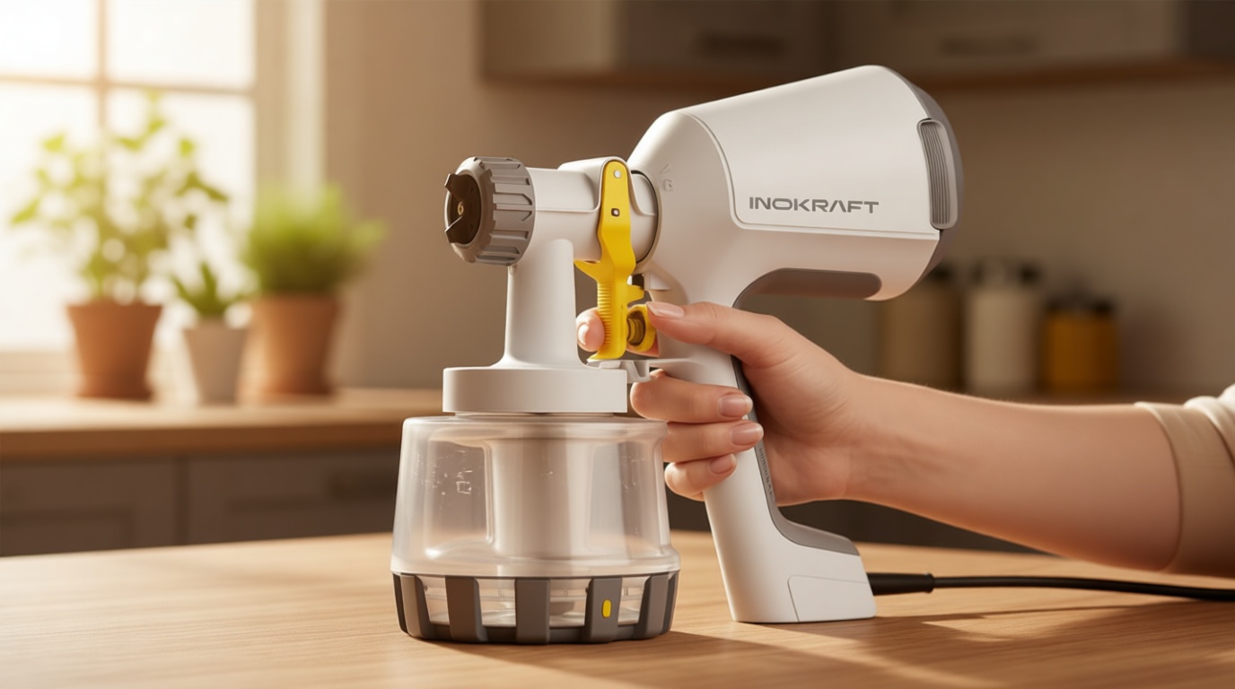 InoKraft Paint Sprayer, Bob Vila Awards HVLP Sprayer Includes 3 Patterns & Whole Cleaning kit for House Painting, Furniture, Cabinets, Compatible with Stains and Latex Paints,1200ml(2026)