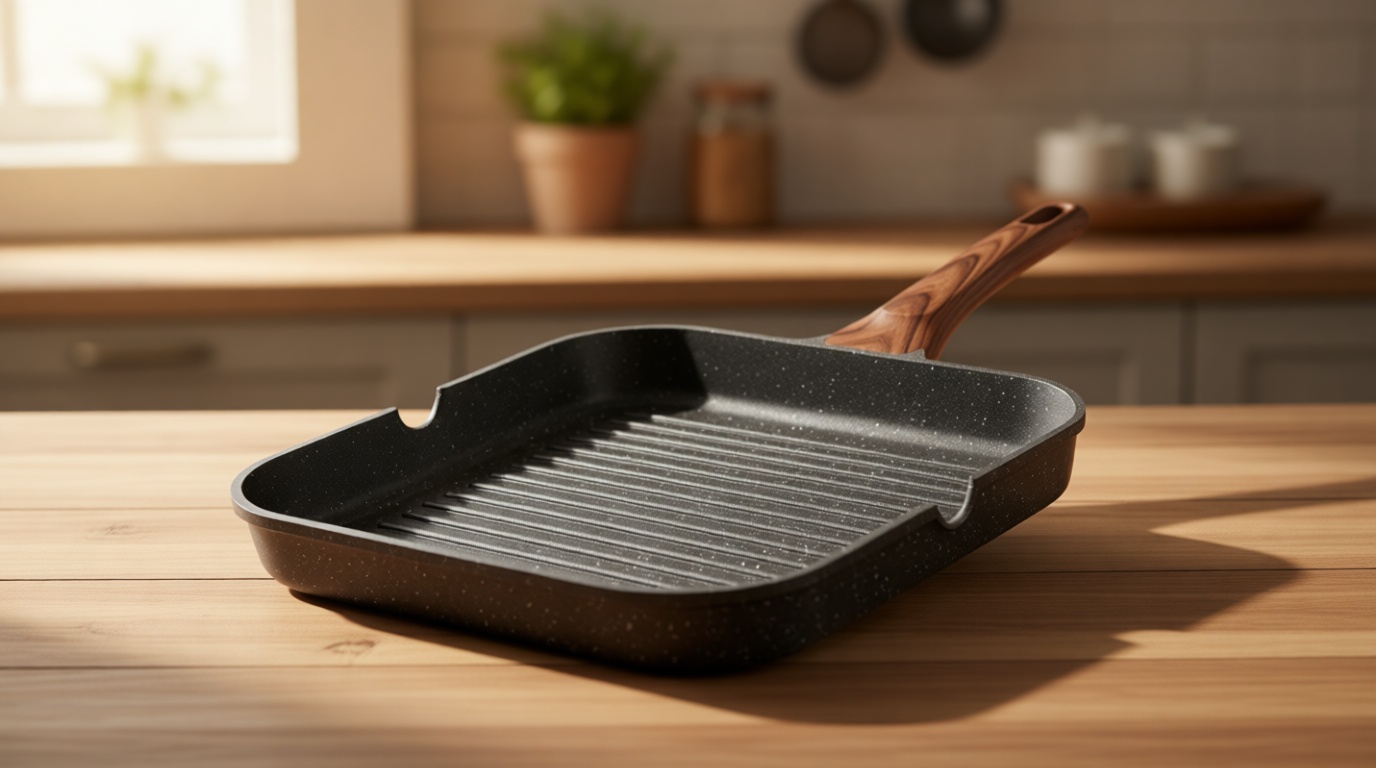 SENSARTE Nonstick Grill Pan for Stove Tops, Versatile Griddle Pan with Pour Spouts, Square Grill Pan for Big Cooking Surface, Durable Grill Skillet for Indoor & Outdoor Grilling. PFOA Free, 11 Inch Recycled Claim Standard Blended