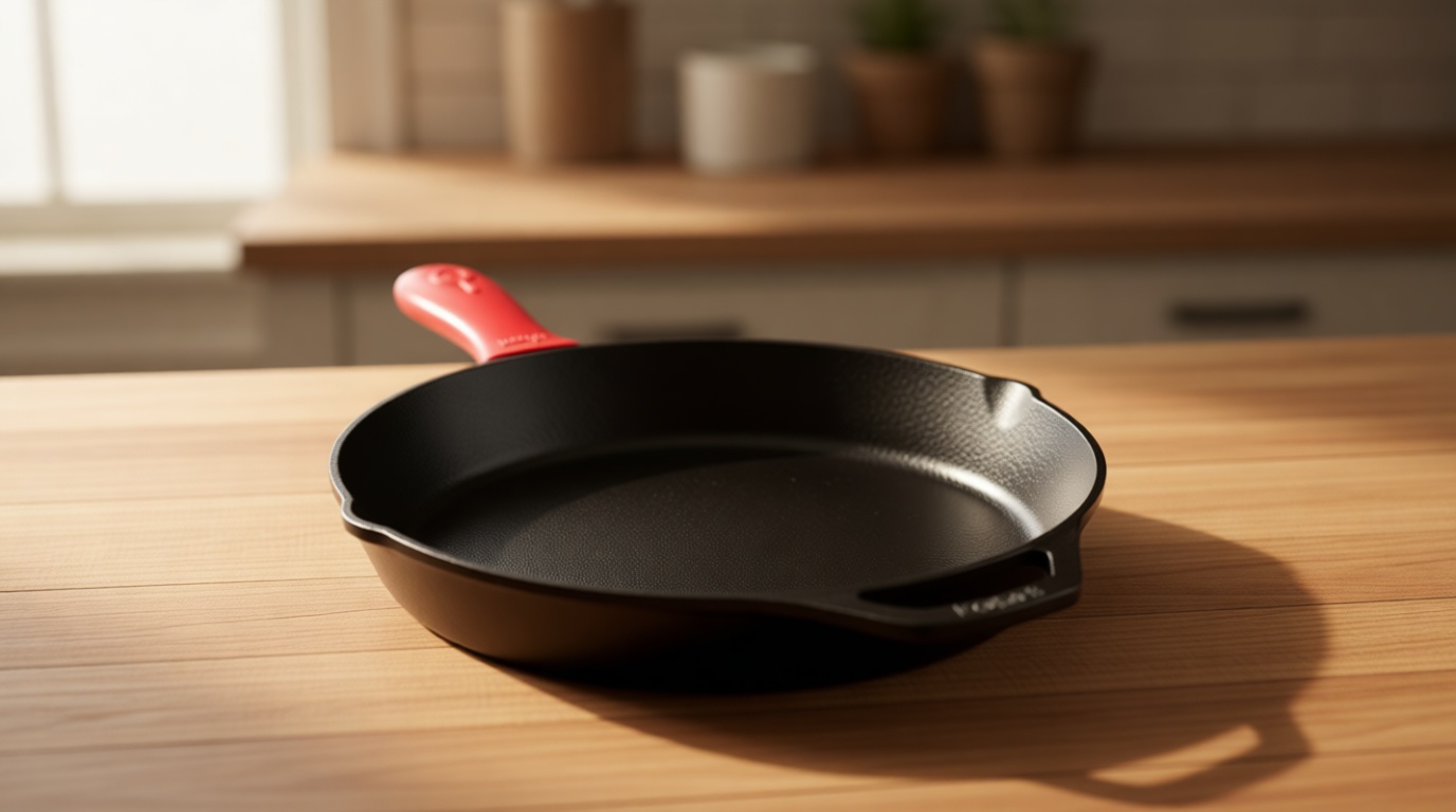 Lodge Seasoned Cast Iron Skillet - Quality Frying Pan for the Stove, Oven, Grill & Campfire - Includes Silicone Hot Handle Holder - Non-Toxic, Nonstick & Long-Lasting - 12 Inches