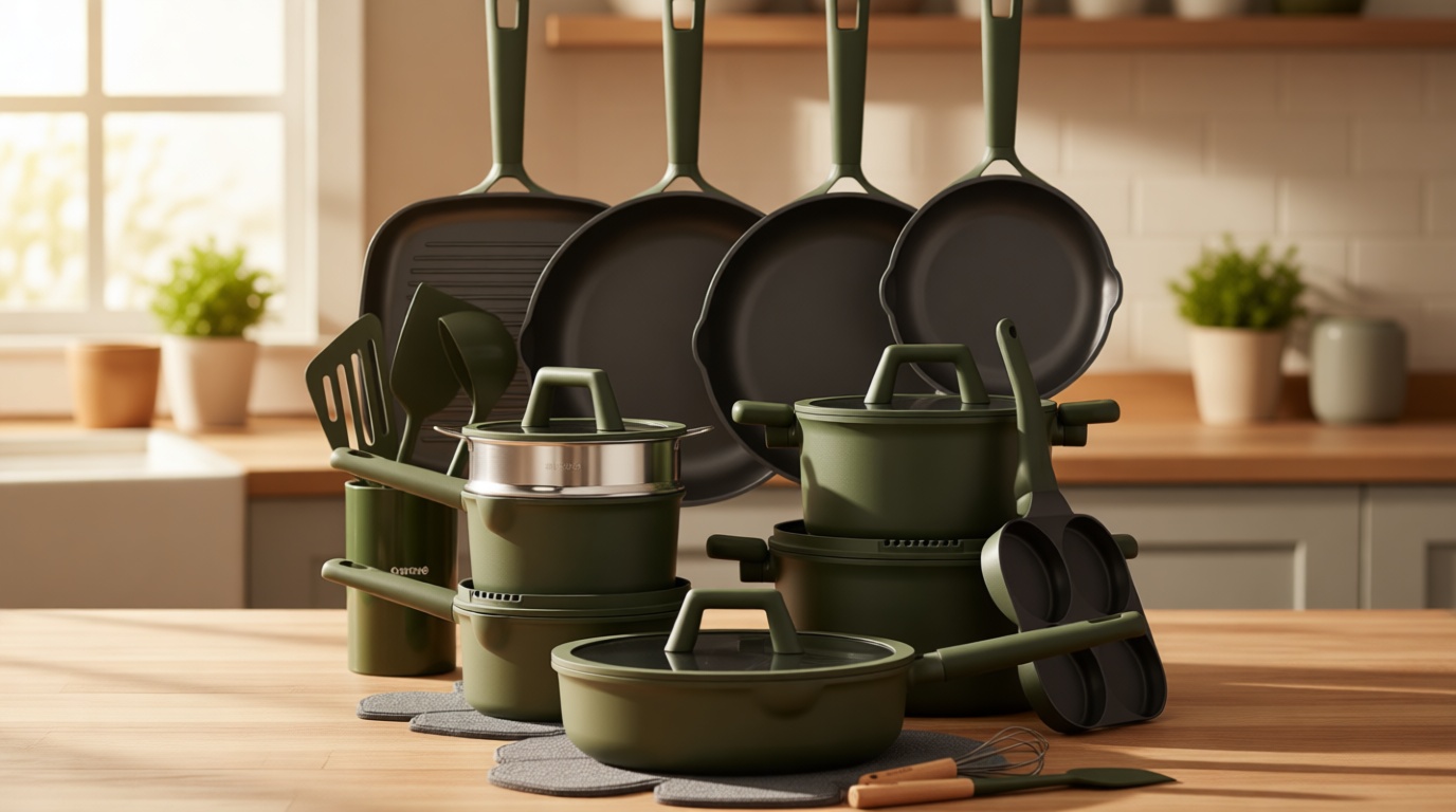 CAROTE 31PCS Pots and Pans Set, Nonstick Cookware Set Kitchen Non Stick Induction Titanium Cookware Non-toxic Granite Cooking set, PFOA Free