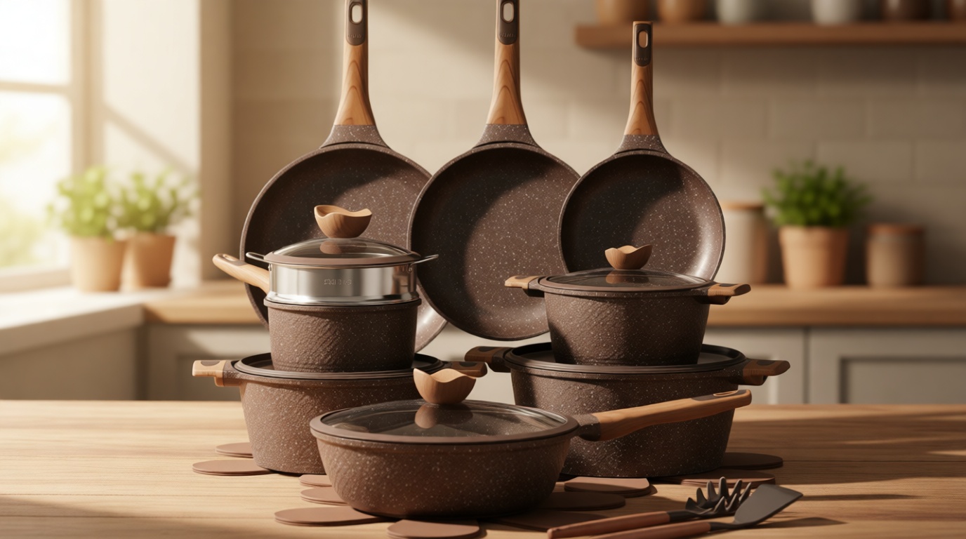 CAROTE 26PCS Pots and Pans Set Non Stick, Cookware Set Pots and Pans Induction Cook Ware, Nonstick Kitchen Cooking, PFOA Free