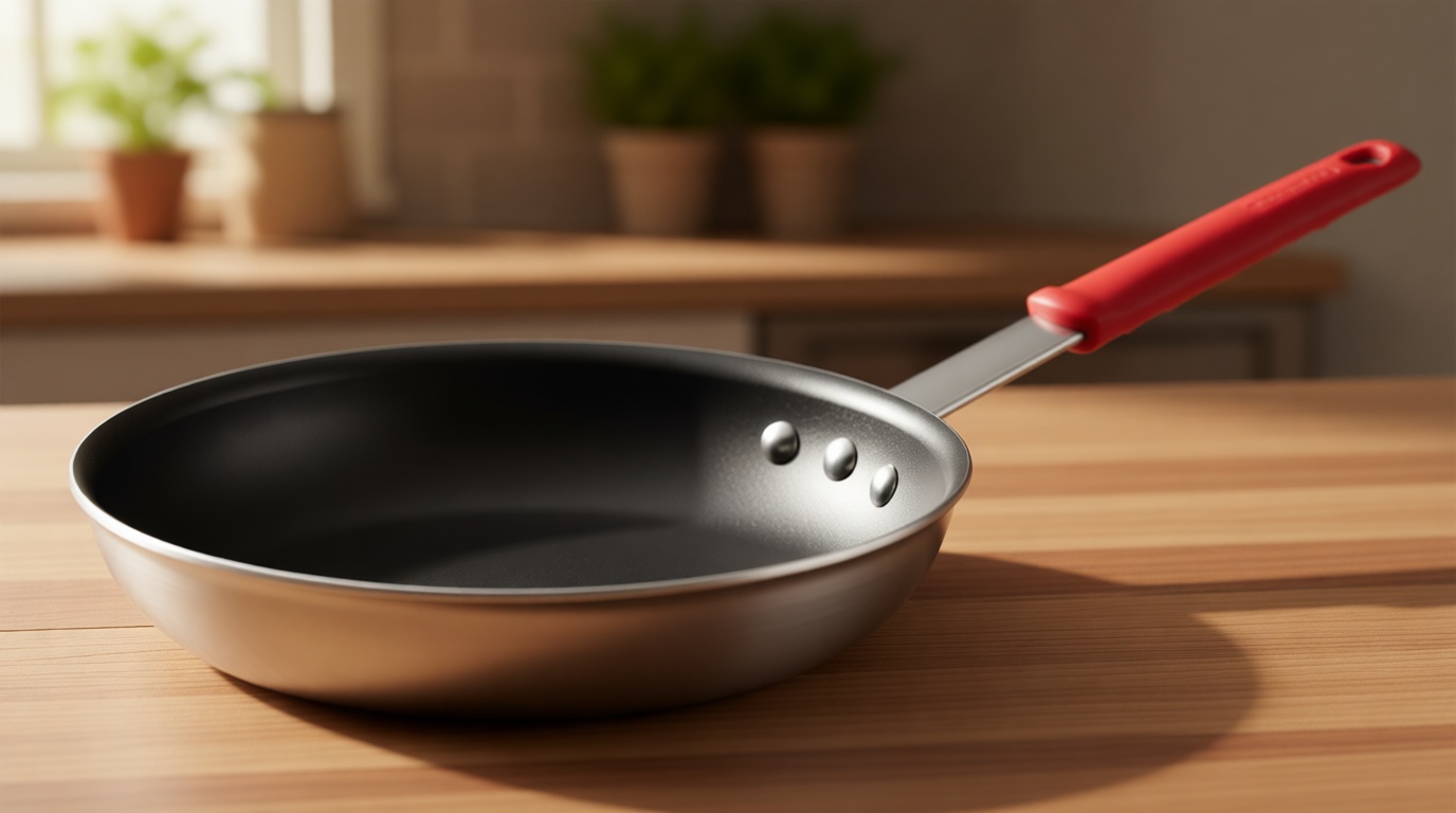 Tramontina Professional 10-Inch Non Stick Frying Pan, Heavy-Gauge Aluminum Skillet with Reinforced Nonstick Coating, Red Handle, Dishwasher and Oven Safe