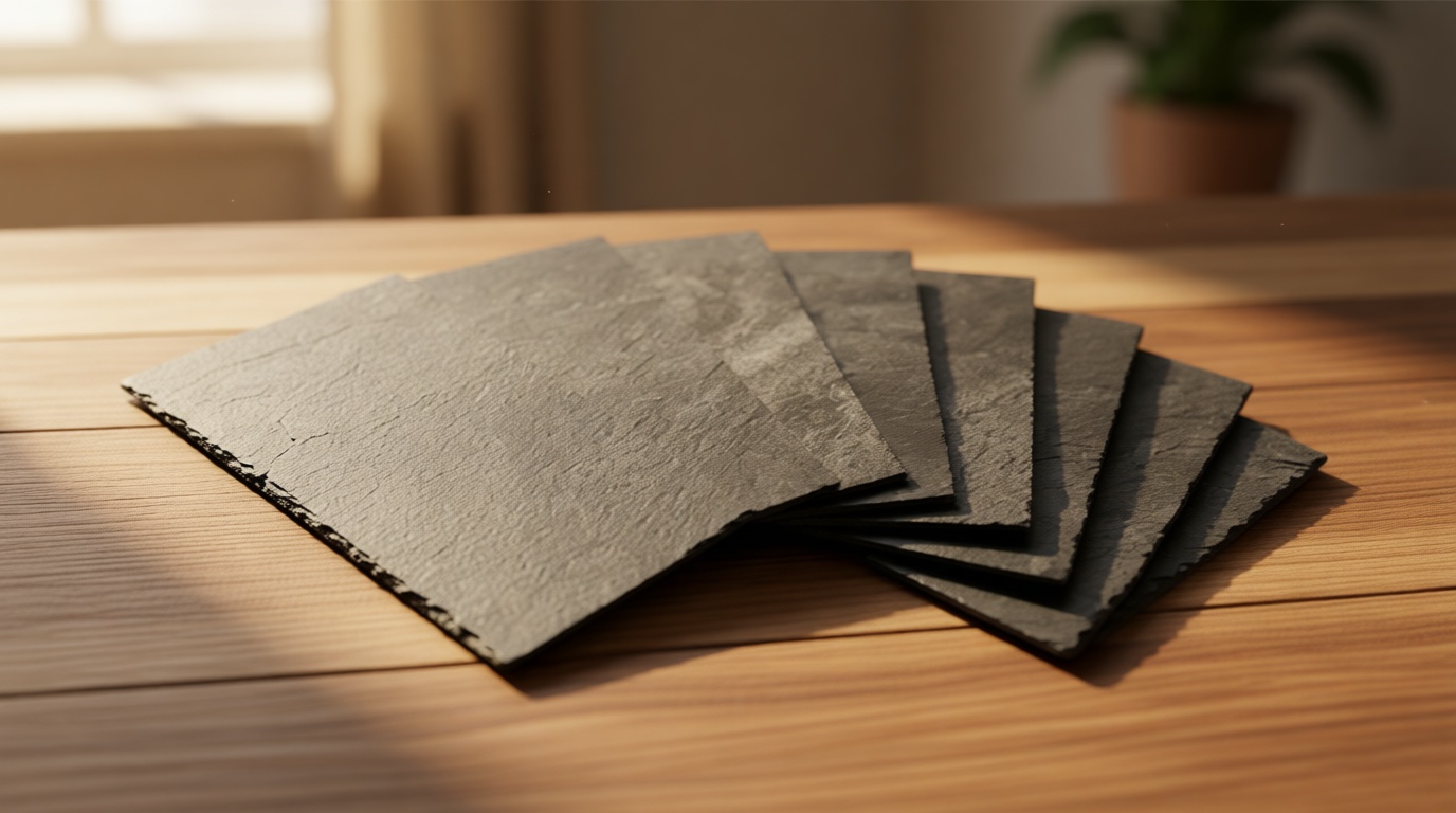 AULIGET 100 Piece Black Slate Peel and Stick Backsplash Wall Tiles, 3" x 6" PVC Faux Stone Stick on Tiles for Backsplash Kitchen, Bathroom, Laundry Room, Camper, Fireplace