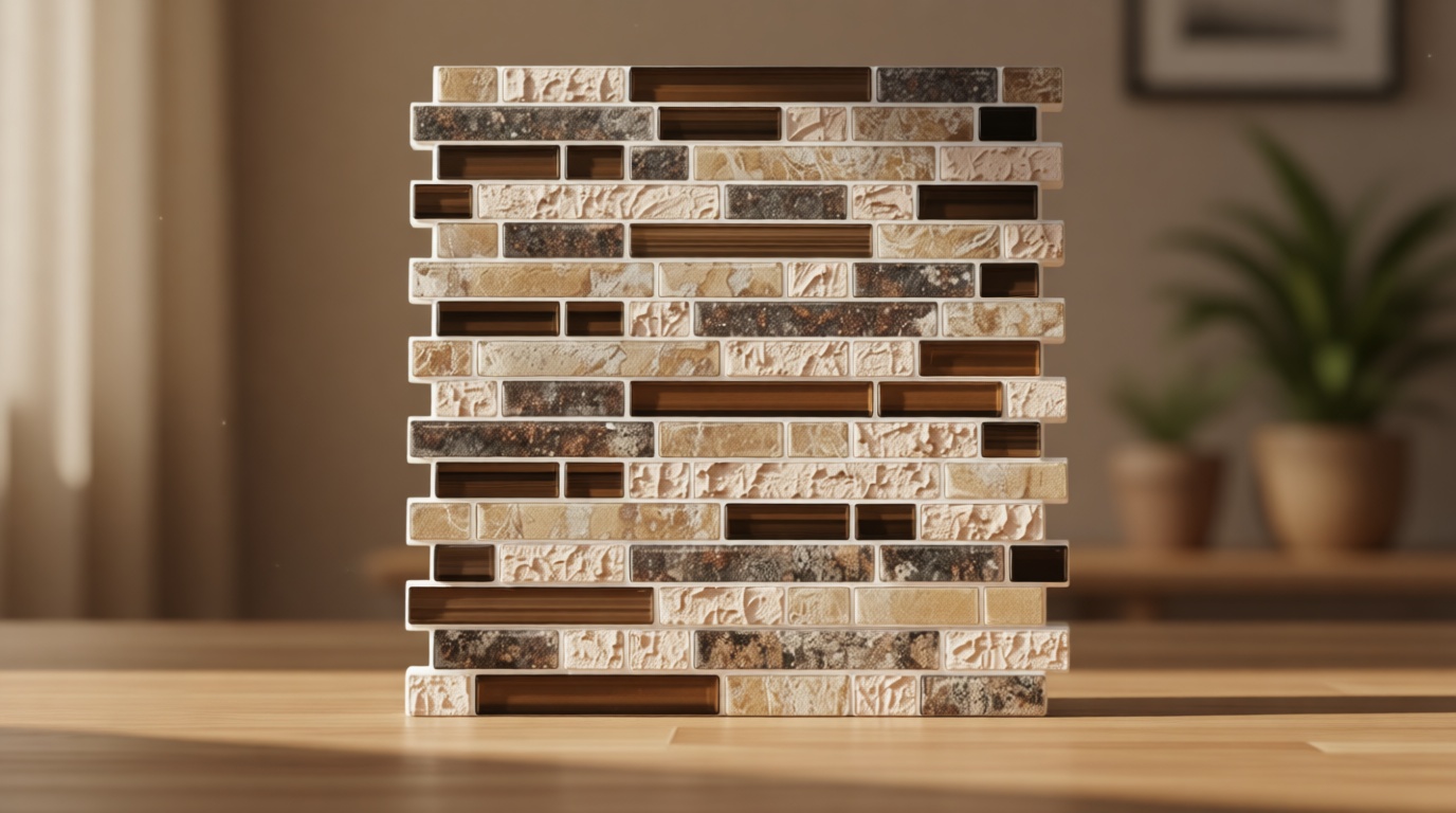 STICKGOO 10-Sheet Peel and Stick Wall Tile, Self-Adhesive Kitchen Backsplash in Sandstone (Thicker Design) ClimeCo Certified