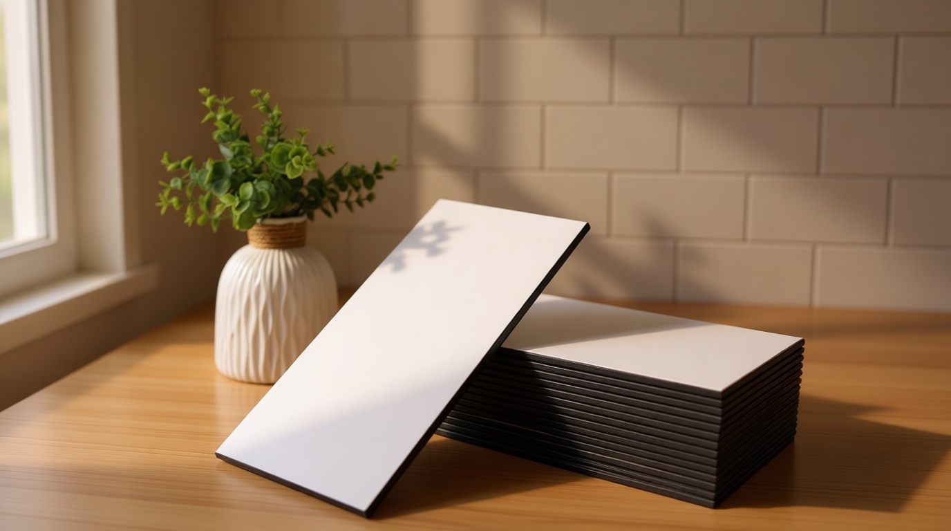 Art3d 102-Piece Peel and Stick Wall Tile for Kitchen Backsplash, Bathroom, Fireplace, 3in. × 6in. Stick on Subway Tile, Glossy White ClimatePartner certified