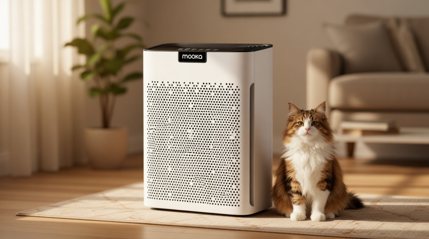 Air Purifiers for Home Large Room 2200 Ft² with Washable Filters, MOOKA H13 HEPA Air Purifier for Home Pets Bedroom with Fragrance, Air Cleaner for Smoke Dust Pollen Pets Hair Odor, KJ190 White Global Recycled Standard