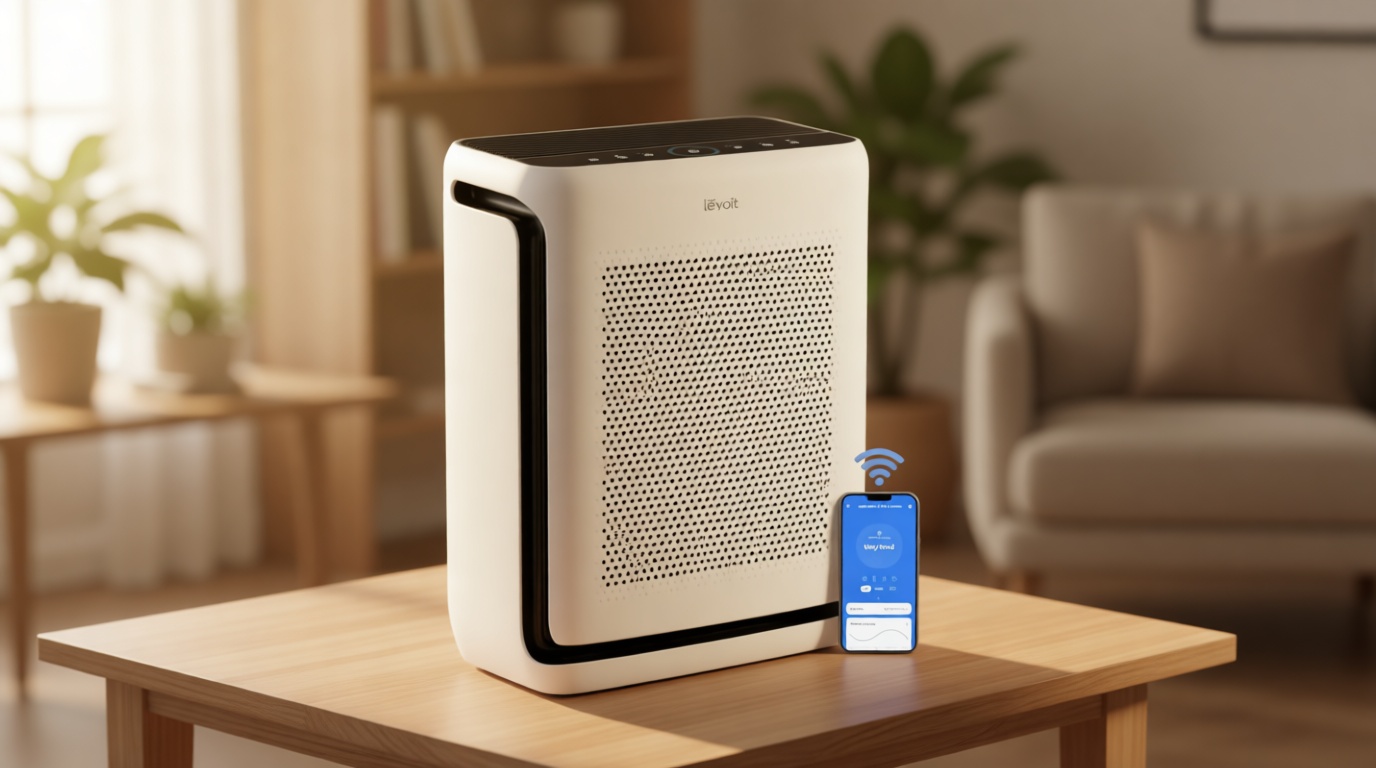 LEVOIT Air Purifiers for Home Large Room Up to 1875 Ft² with Washable Pre-Filter, AHAM VERIFIDE, Air Quality Monitor, HEPA Sleep Mode for Allergies, Pet Hair in Bedroom, Vital 200S-P, White