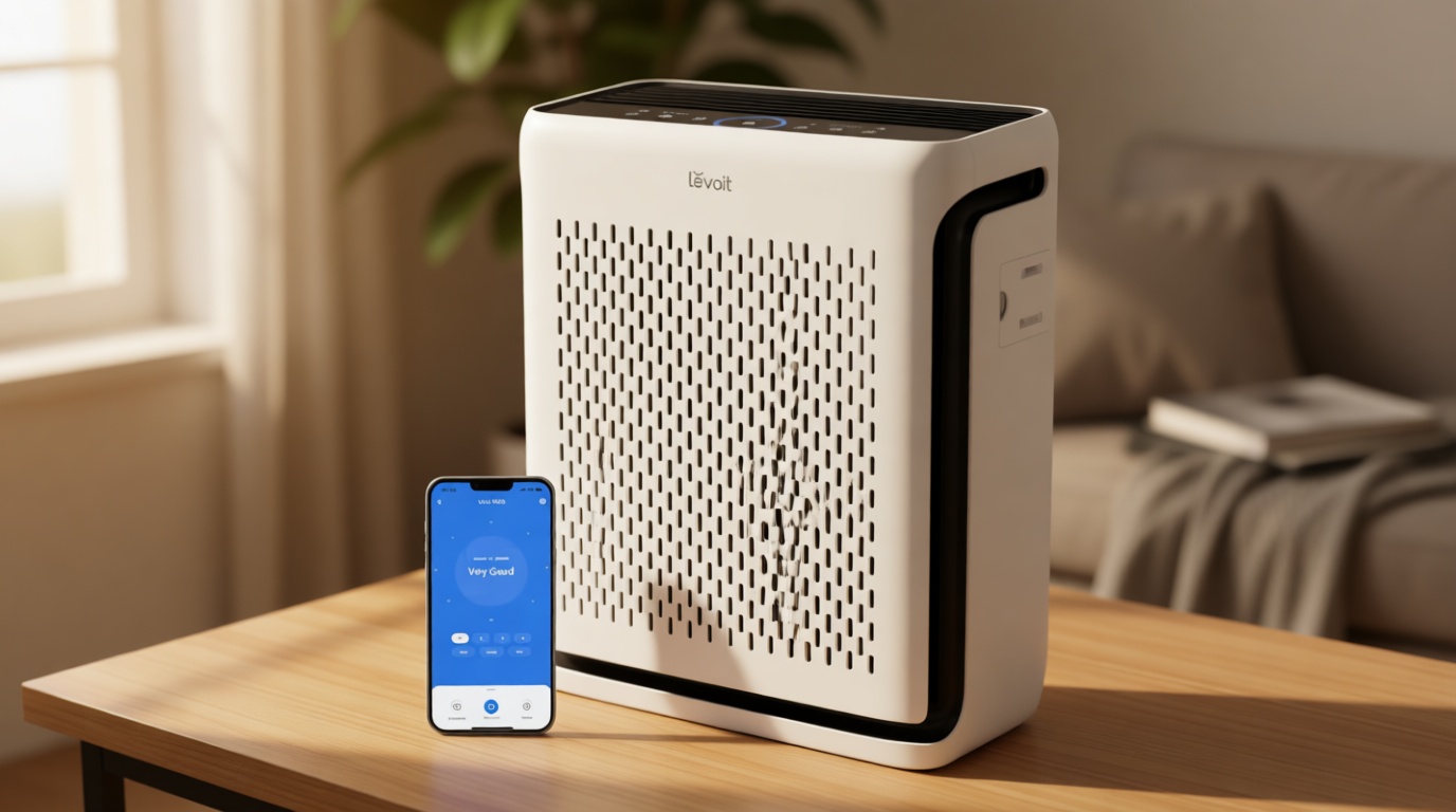 LEVOIT Air Purifier for Home Large Room Up to 1073Ft² with Air Quality Monitor, AHAM VERIFIDE, Smart WiFi, Washable Pre-Filter, HEPA Sleep Mode for Pets, Allergies, Dust, Pollen, Vital 100S-P, White