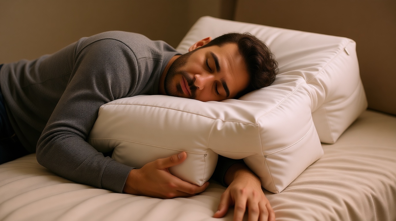 Wife Pillow Side Sleeper Pillow with Arm Hole for Shoulder Pain Relief, Arm Tunnel Design for Proper Neck & Spine Alignment, All-Night Comfort for Adults - Down Alternative Fiber Fill