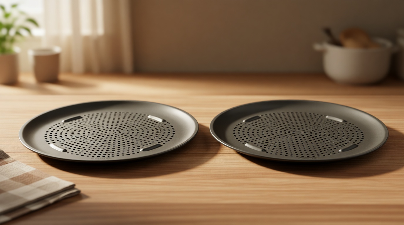 GoodCook AirPerfect Nonstick 16” Pizza Pan - Set of 2 - Pizza Trays for Oven, Perforated Round Pizza Pan, Carbon Steel Baking Pan, Homemade, Frozen & Leftover Slices