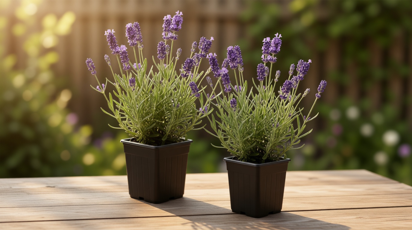 Live Lavender 2-Pack – Purple – Fragrant Sun Perennial Herb, Pollinator Friendly, 10” Tall, 1 Qt Pot