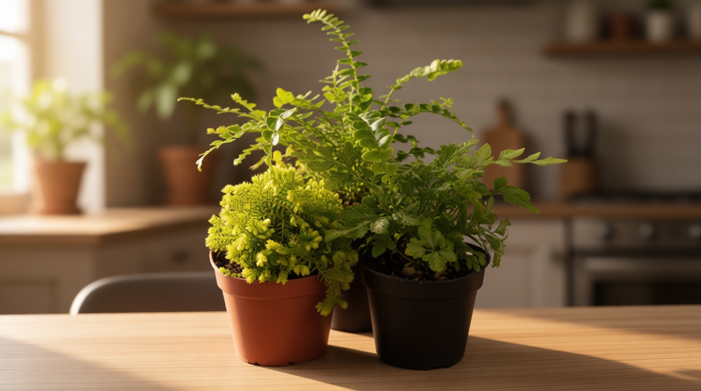 Mini Ferns for Terrariums/Fairy Garden - Live Plants - 3 Different Plants-2" Pots