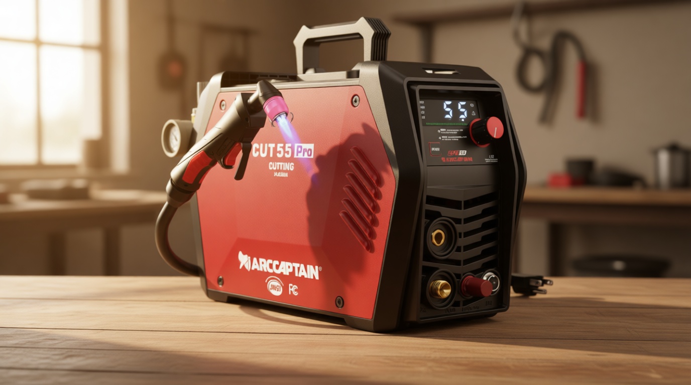 ARCCAPTAIN iControl CUT55 Pro Plasma Cutter, [APP Control] 55 Amp Non-Touch Pilot Arc 120V/240V Plasma Cutter Machine, Large LED Display and 2T/4T, 3/4 inch Maximum Cut, DC Inverter IGBT ClimatePartner certified