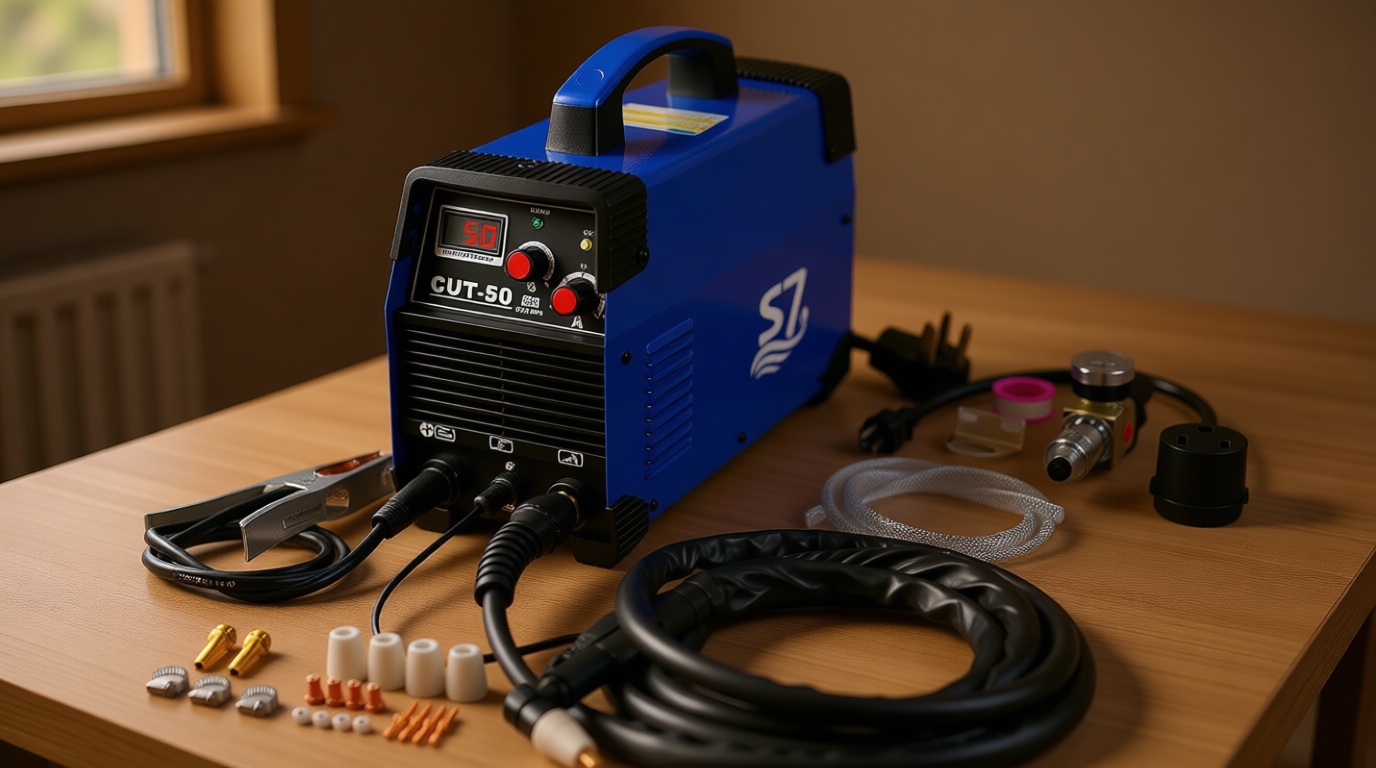 50A Plasma Cutter with LED Display, Dual Voltage 110V/220V, Clean Metal Cutting up to 1/2″ Steel, Easy Setup PT31 Torch, Lightweight for DIY & Home Workshops