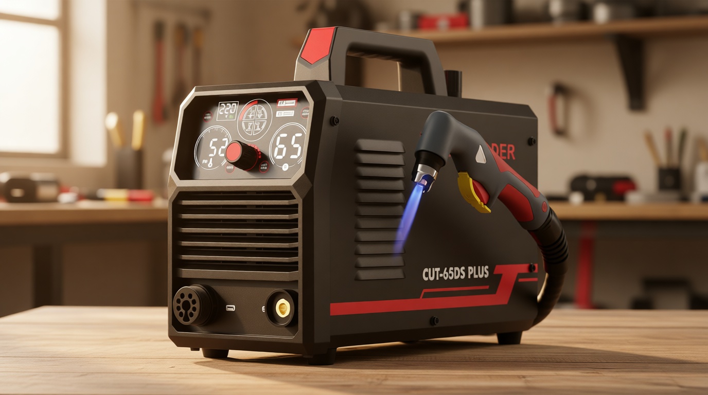 YESWELDER Plasma Cutter, 65Amp 110V/220V Non-High Frequency Non-Touch Pilot Arc 4-In-1 Plate Cutting/Grid Cutting/Gouging/Marking Multifunctional Plasma Cutting Machine CUT-65DS PLUS