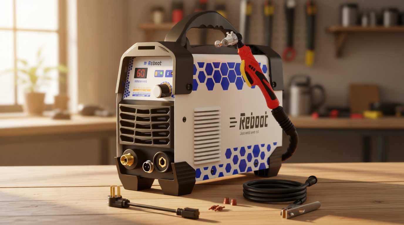Reboot 60A Plasma Cutter Dual Voltage 120V/240V, 1/2" Clean Cut IGBT Inverter, Portable Metal Cutting Machine with Torch & Tips - RBC6000D 2025 Upgraded (Pre-Installed Air Regulator)