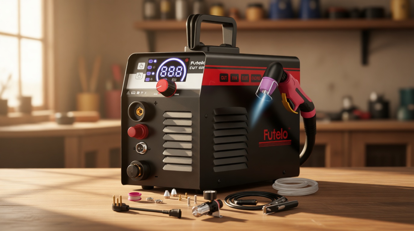 Plasma Cutter 55A, Non-Touch Pilot Arc Plasma Cutter Machine, 110V/220V Dual Voltage, Large LED Display, IGBT Inverter, 1/2” Clean Cut, Portable Plasma Cutting Equipment