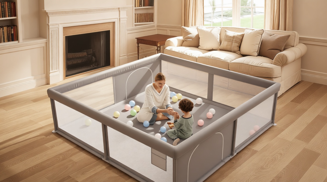 besuhot Large Baby Playpen 79x79 Inch, Playpens for Babies and Toddlers, Indoor & Outdoor Extra Large Kids Activity Center, Baby Play Yard with Zipper Gates.