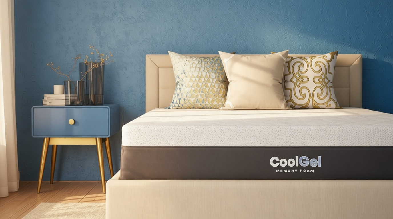 Classic Brands Cool Gel Chill Memory Foam 14-Inch Mattress with 2 BONUS Pillows |CertiPUR-US Certified |Bed-in-a-Box, Queen