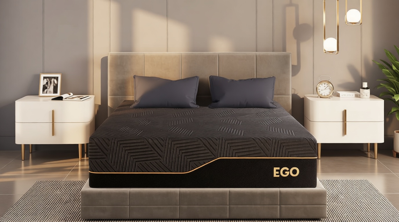 EGOHOME 14 Inch King Size Memory Foam Mattress for Back Pain, Cooling Copper Gel Bed in a Box, Foam Made in USA, CertiPUR-US Certified, Therapeutic Medium Firm, 76x80x14 Black OEKO-TEX STANDARD 100