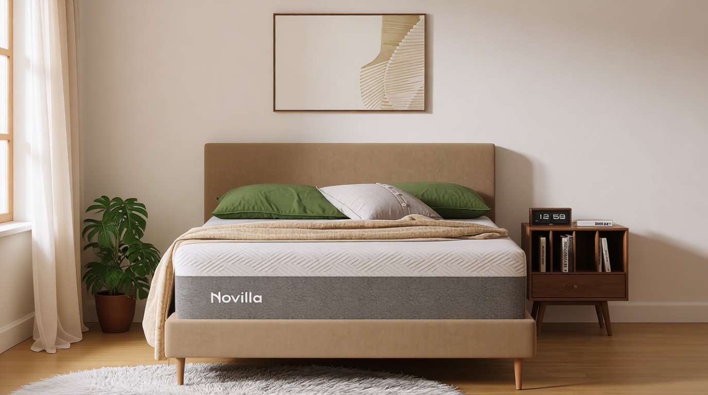 Novilla Queen Size Mattress, 12 inch Gel Memory Foam Mattress for a Cool Night Sleep & Pressure Relief, Medium Firm Feel with Motion Isolating, Bliss OEKO-TEX STANDARD 100
