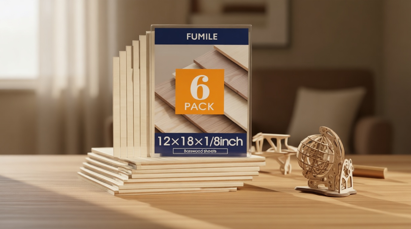 6 Pack Basswood Sheets for Crafts 1/8x12x18 Inch 3mm Larger Basswood for Laser Cutting, Drawing,Wood Burning, Architectural Models.Plywood Sheets Unfinished Squares Wood Boards for DIY Crafts.