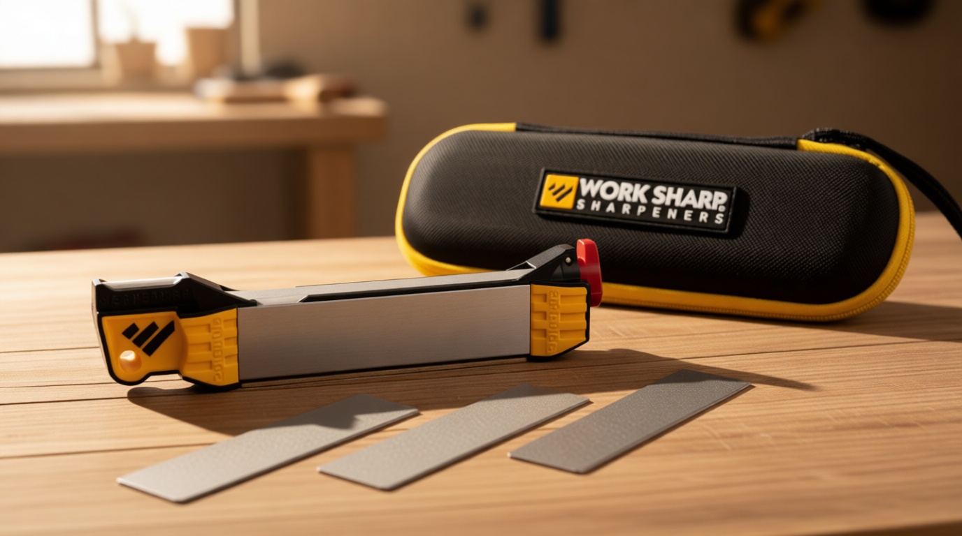 Work Sharp Guided Field Sharpener Elite with case, Travel Knife Sharpener Tool