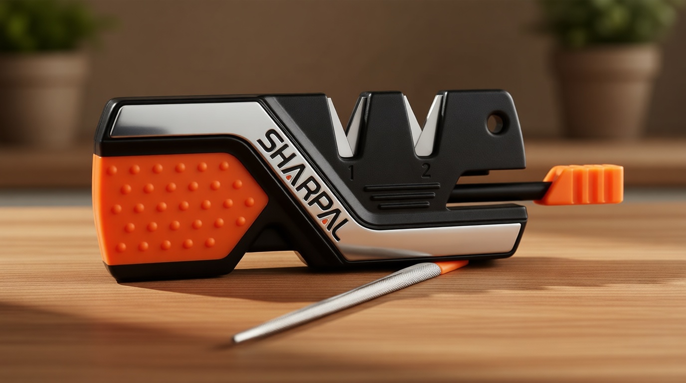 SHARPAL 101N 6-in-1 Pocket Knife Sharpener & Survival Tool – Diamond Sharpening Rod, Fire Starter Ferro Rod, Whistle – Sharpens Straight & Serrated Blades, Repairs & Hones Knives