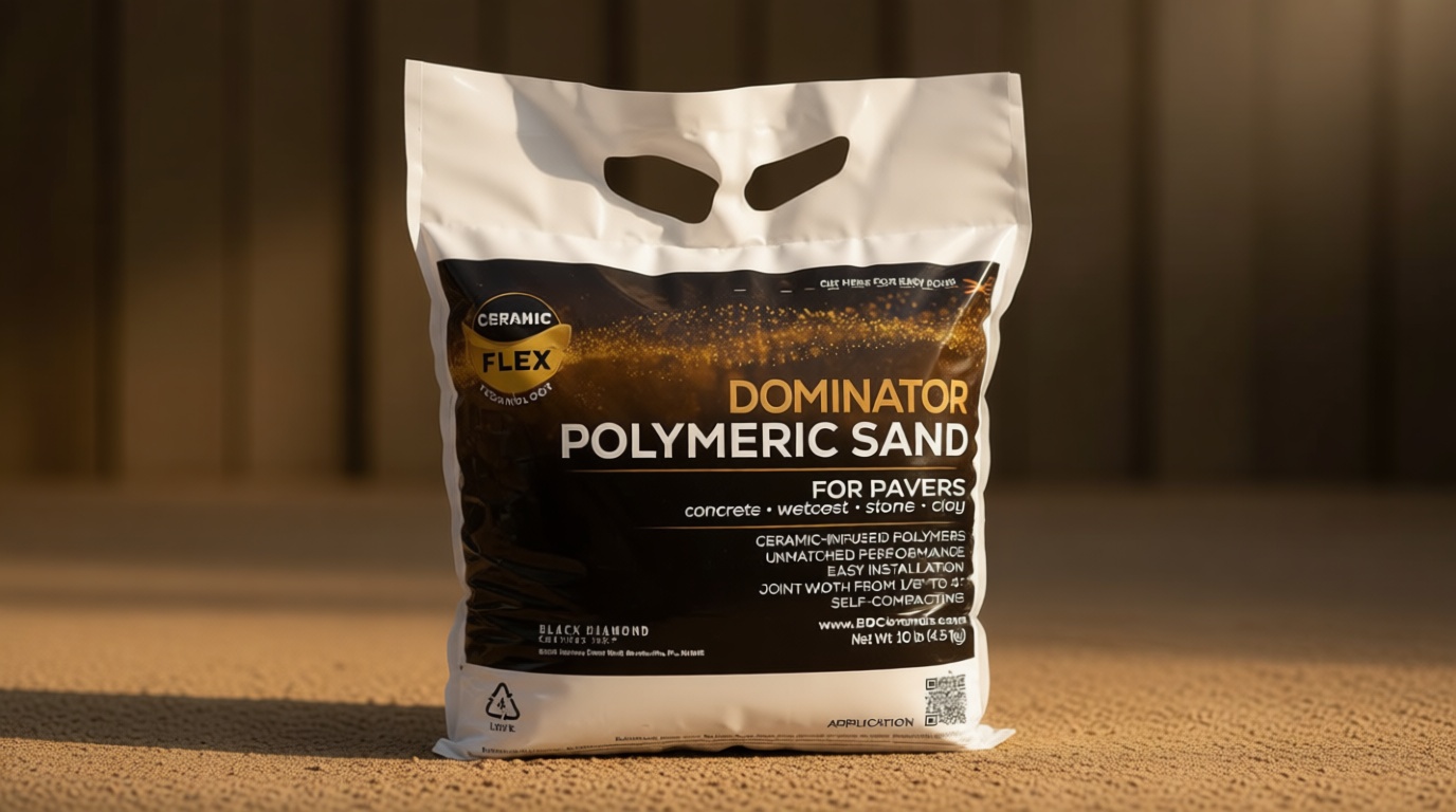10 Pound Camel Brown DOMINATOR Polymeric Sand with Revolutionary Ceramic Flex Technology for Stabilizing Paver Joints/Gaps, 1/8” up to 4”, Professional Grade Results