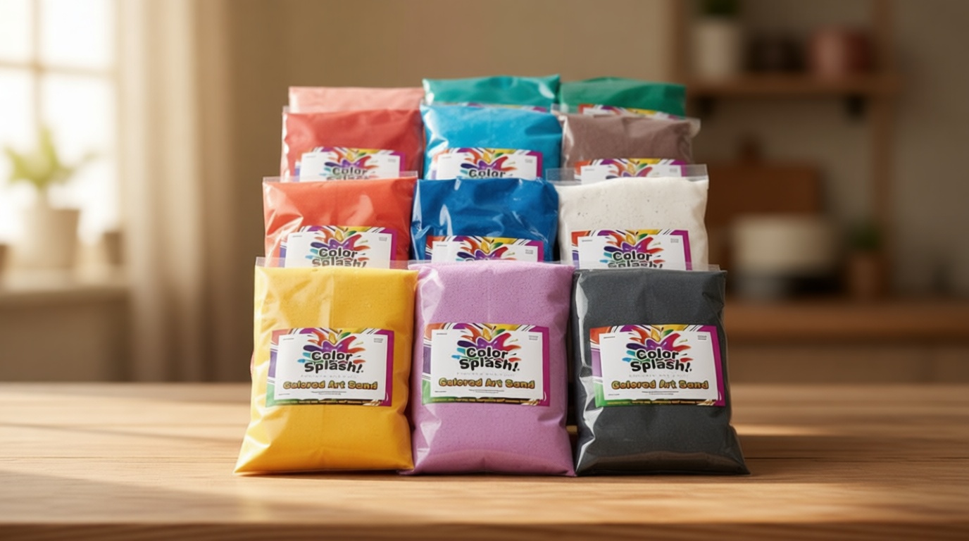 S&S Worldwide Color Splash! Art Sand Asst. 24 lbs! For Sand Art Layering in Bottles, Decorating Adhesive Sand Art Boards, DIY, Kids, Groups, 12 Fun Colors of Fine Sand in 2lb Bags Non-Toxic Pk of 12