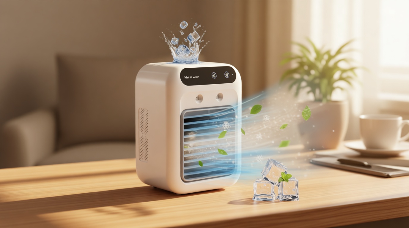 Portable AC for Car, 25W Rechargeable Mini Portable Air Conditioners, AC Unit 2 Cool Air Spray, Personal Cooling Fan with 2 Speeds, Small Room Air Conditioners for Bedroom, Office, Outdoor