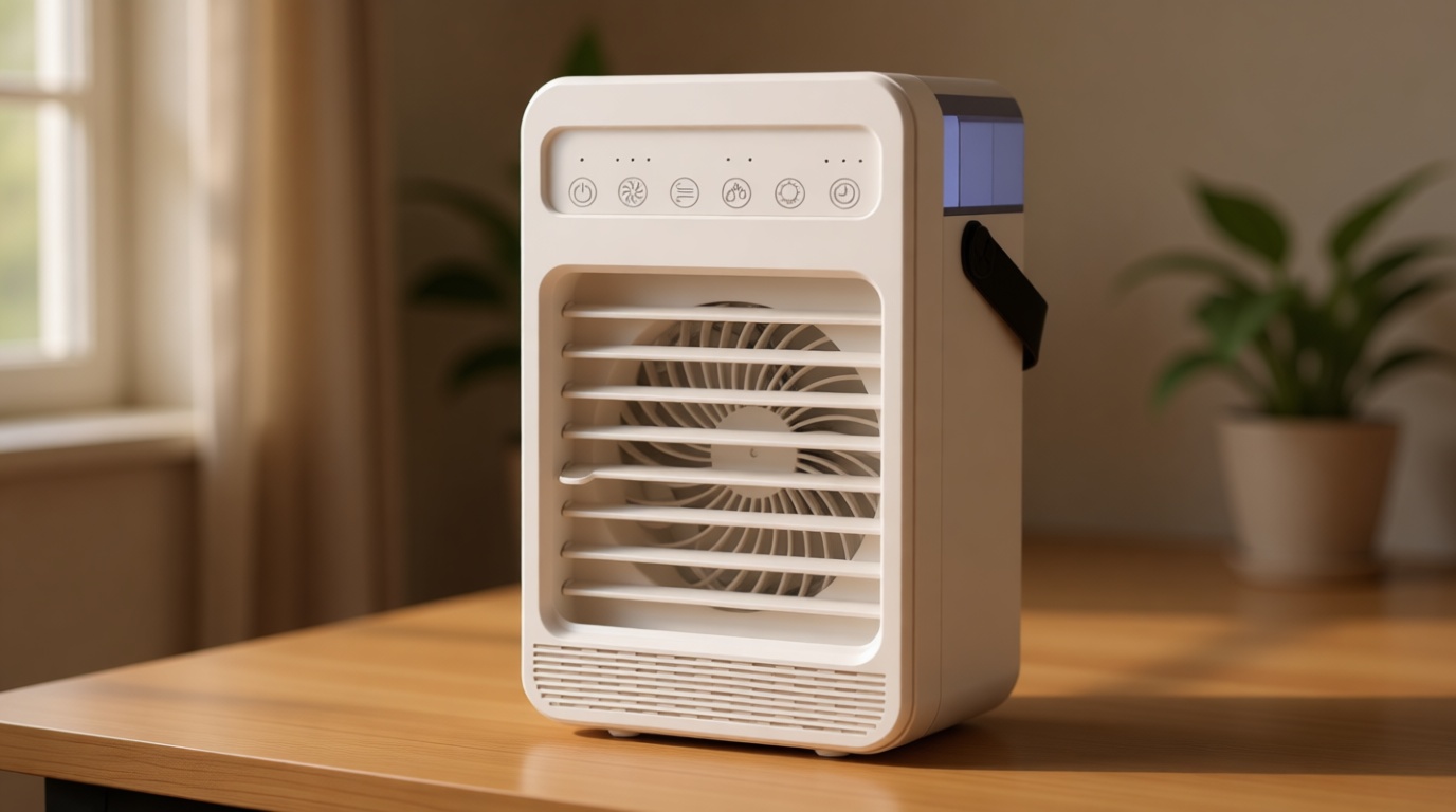 Portable Air Conditioners, Mini Air Conditioner Personal Evaporative Air Cooler with 4 Speeds 7 Colors, 600ML Portable Ac Unit Fan 2 Cool Mist Cooling Fan for Room Office Car