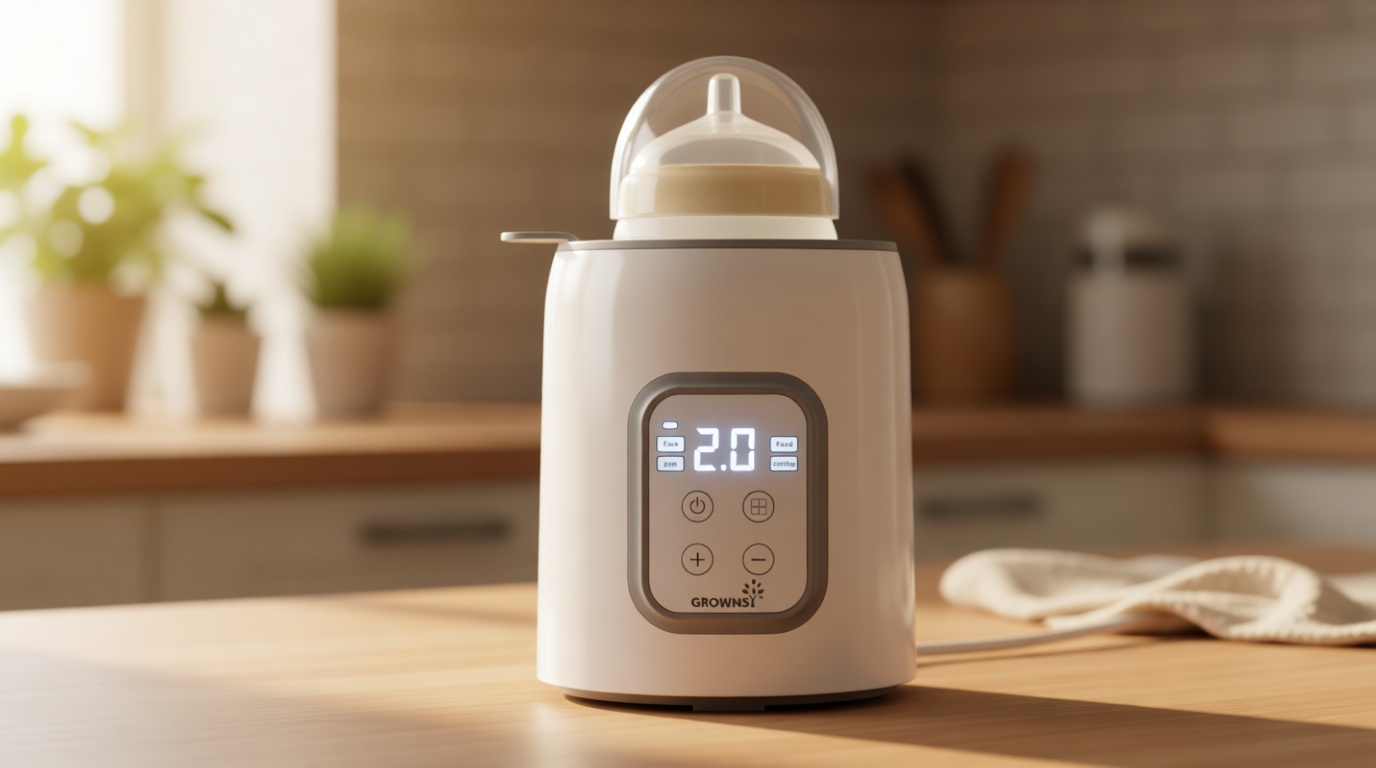 Bottle Warmer, Grownsy 8-in-1 Fast Baby Bottle Warmer with Timer, Safe for Breastmilk Nutrients, Accurate Temperature Control, with Defrost, Sterili-zing, Keep Warm, Heats Baby Food & Bottles Global Recycled Standard