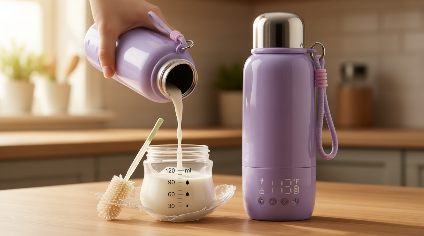 Portable Bottle Warmer for Travel - 3Min Fast Heating of Breast Milk and Formula, 36W Fast Charge, 17 Ounces Large Capacity, Baby Bottle Warmer On The Go for Outdoor Airplane and Car