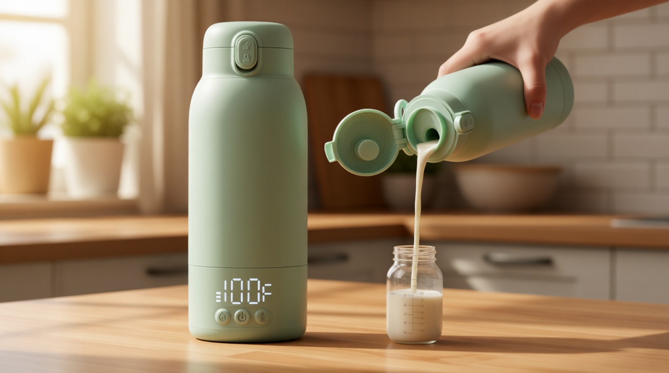 Portable Bottle Warmer for Travel, Baby Milk Warmer with Fast Heating & Long Battery Life, 17 Ounces Large Capacity Bottle Warmer with Long-Lasting Keep Warm Function, Green