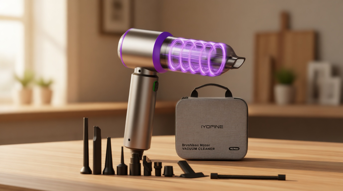 Vacuum/Air Duster 80,000RPM Super Power Mini Car Vacuum Cleaner 4-in-1 air Blower Gun Air Duster & Air Blower & Pump Hand Electric air Duster Handheld dust Blower Blower Cordless (Purple)