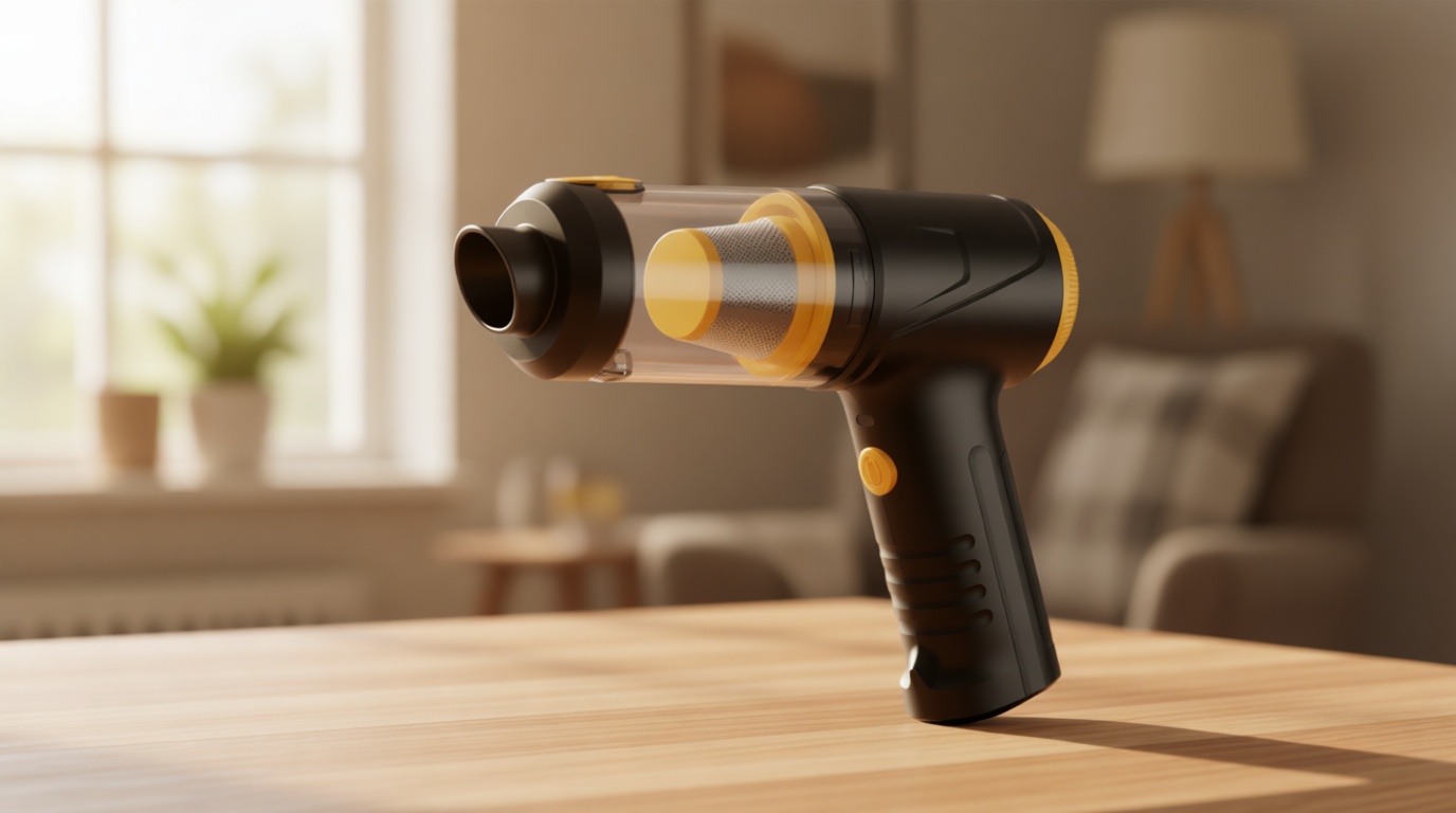 Handheld Vacuum Cleaner 21000Pa Suction with Brushless Motor, 4-in-1 Portable Mini Car Vacuum with 2 Suction Modes, Cordless Vacuum with LED Light, Type-C Charge for Car, Office Desk, Keyboards Global Recycled Standard