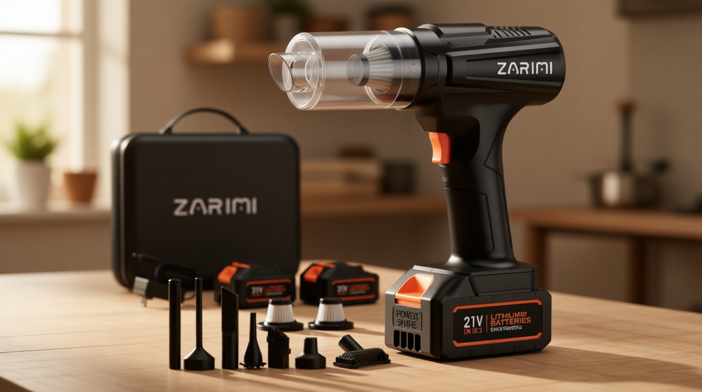 Handheld Cordless Vacuum Cleaner - 50000Pa High-Power Brushless Motor, Rechargeable Car Vacuum with 2 Batteries & Charger, 6-in-1 Portable Vacuum Cleaners for Home, Pet Hair, Keyboard, Black Global Recycled Standard