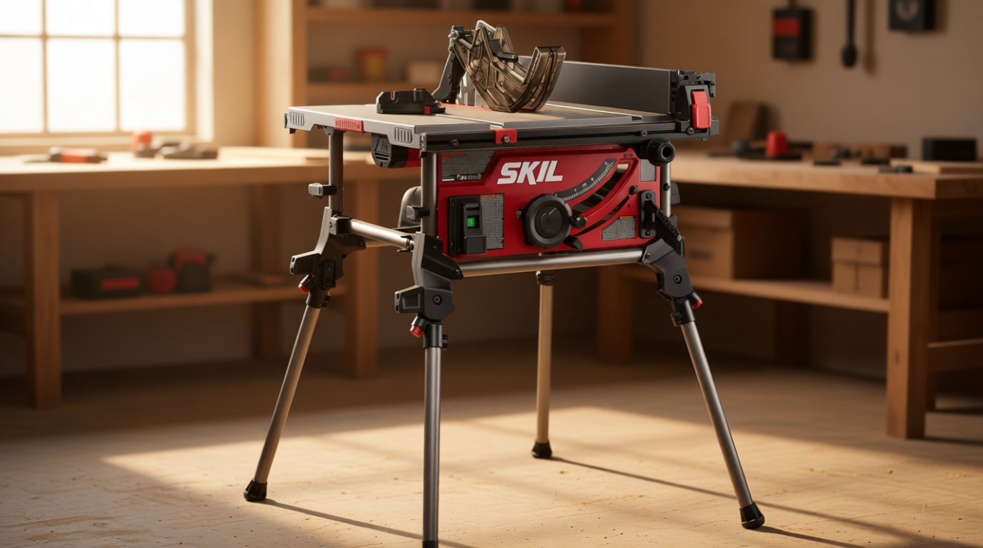 SKIL 15 Amp 10 Inch Portable Jobsite Table Saw with Folding Stand- TS6307-00