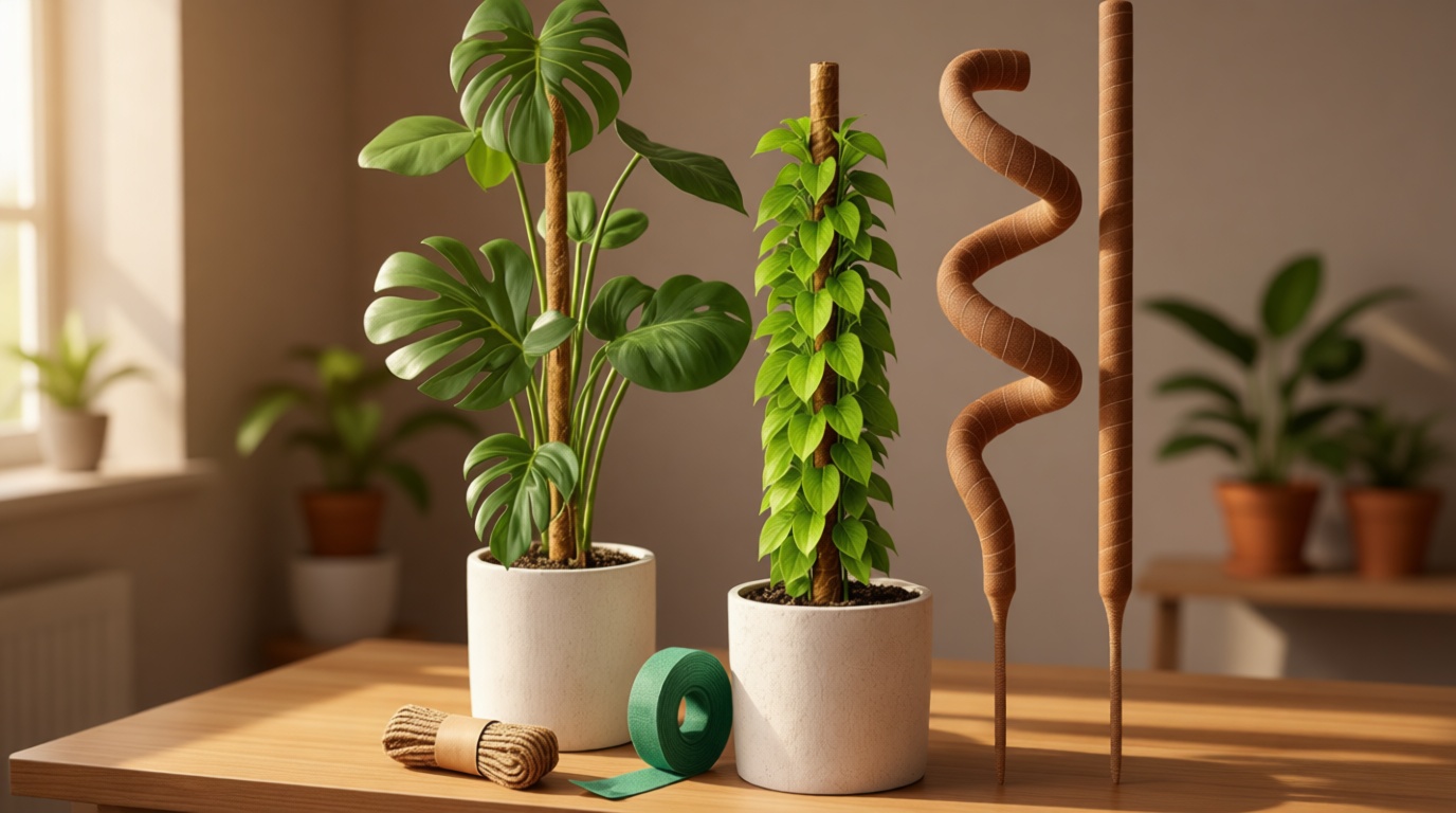 Craft911 Moss Pole Monstera Plant Support – 2 Pack 28” Bendable Moss Pole Monstera Plant Support, Plant Stakes for Indoor Plants, Tall Plant Sticks Support for Climbing Plants